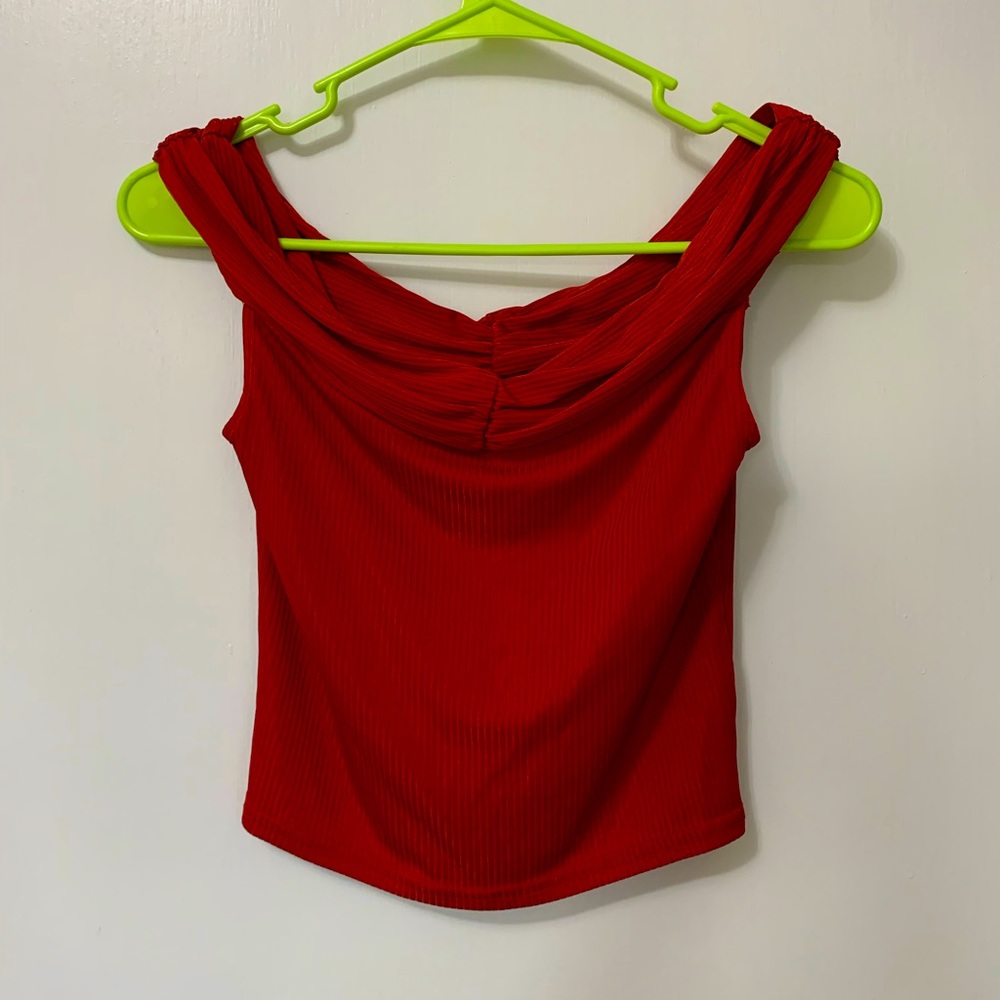 Kimchi Blue red off the shoulder top